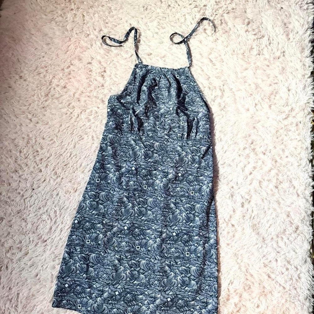 Columbia Smocked Floral Resort Cruise Vacation Dress Womens L Botanical Casual